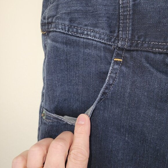 Converse One Star Denim Blue Jean Skirt Wide Waistband Pockets Slit Size 12 - Picture 5 of 12